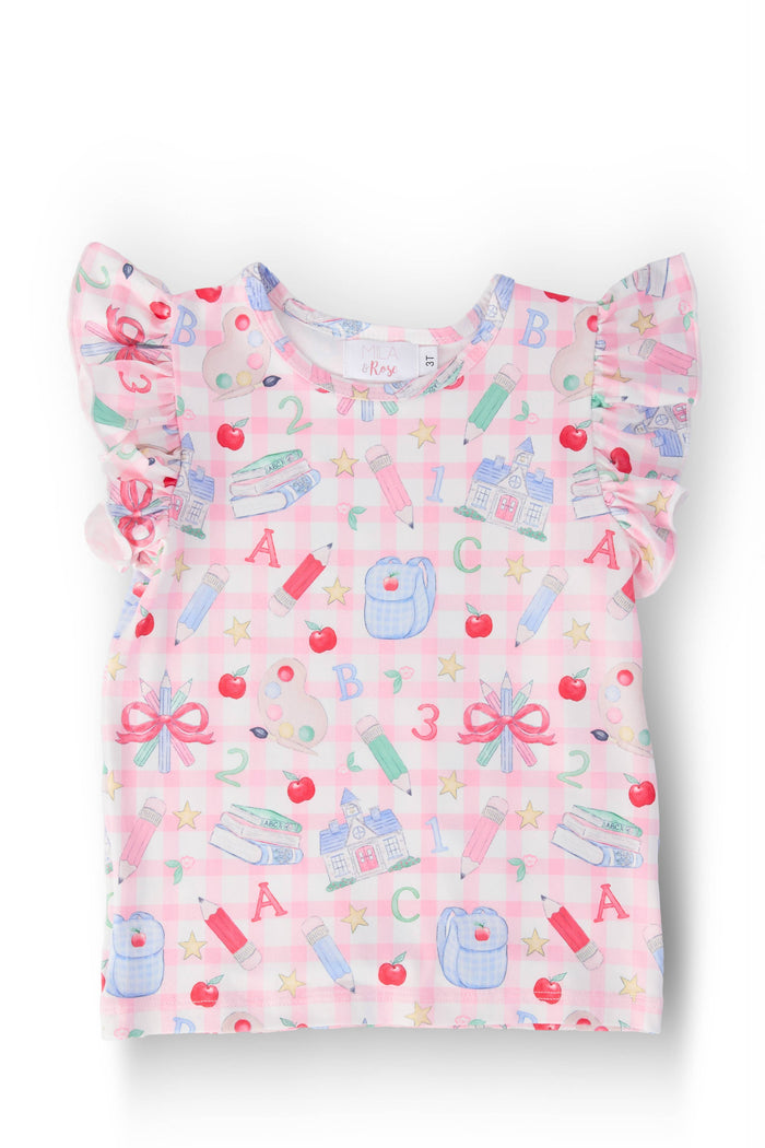 School Days S/S Ruffle Tee