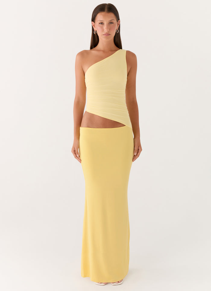Seranella One Shoulder Maxi Dress - Lemon