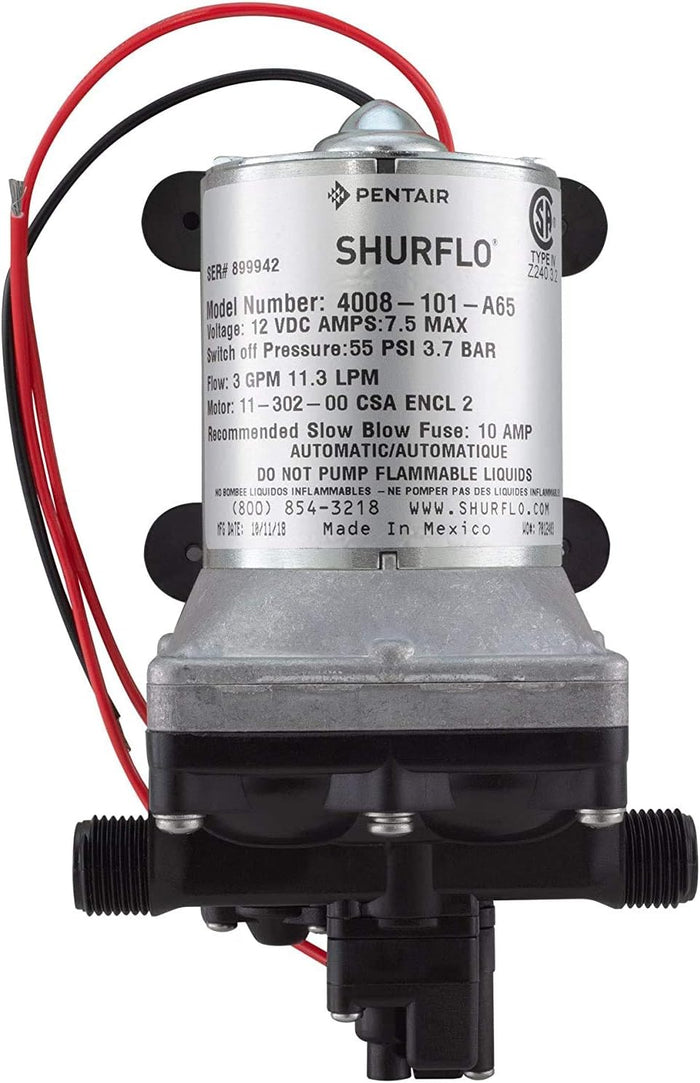 Shurflo 4008-101-A65 Revolution Pump Specifications Label - Detail View | United RV Parts