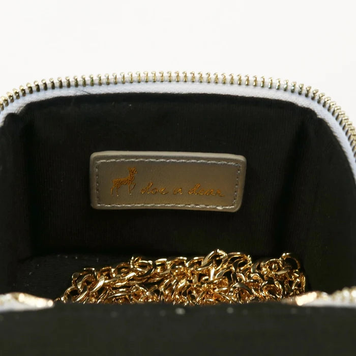 Silver Quilted Top Handle Purse with Charms