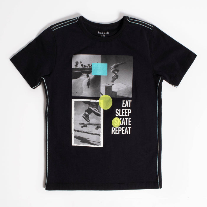 Skate Repeat Contrast Stitch Tee