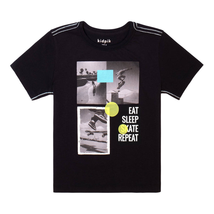 Skate Repeat Contrast Stitch Tee