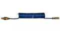 Blue Coiled Air Jumper with Brass Fittings - Full Length View | United RV Parts
