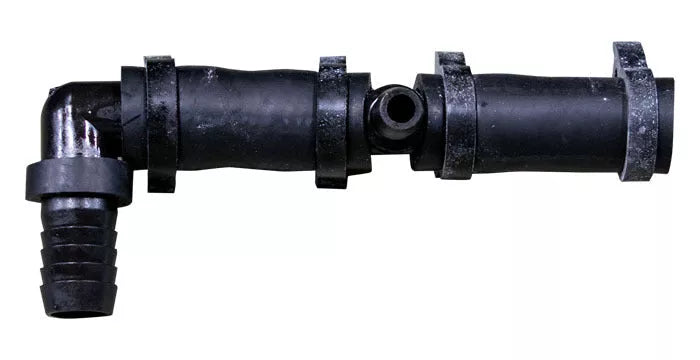 Black Plastic SMI 6257 Vacuum Tee Kit - Side View, Stay-in-Play Duo Compatible | United RV Parts