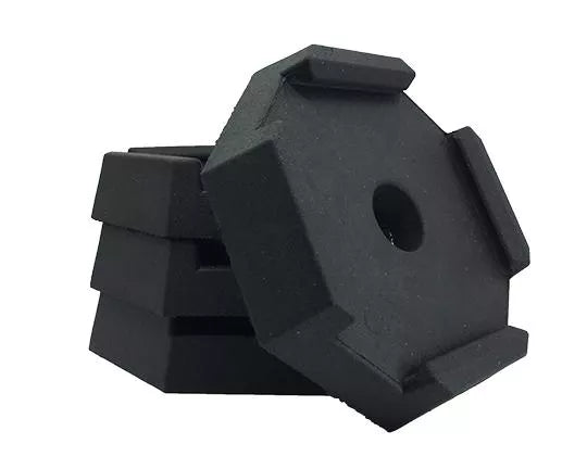 Black Rubber SnapPad BF 7 Square Jack Pad - Angled View | United RV Parts