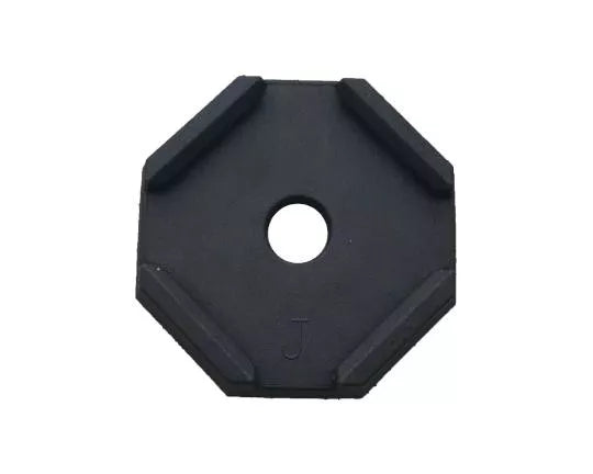 Black Rubber SnapPad BF Single 9" RV Jack Pad for 7" Square Jacks - Top View | United RV Parts