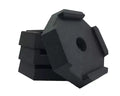 Black Rubber SnapPad EQ Compact Landing Foot Stabilizer - Angle View | United RV Parts