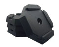 Black Rubber SnapPad EQ Stable RV Jack Foot Pads 4-Pack for 8" Square Feet - Angled View | United RV Parts