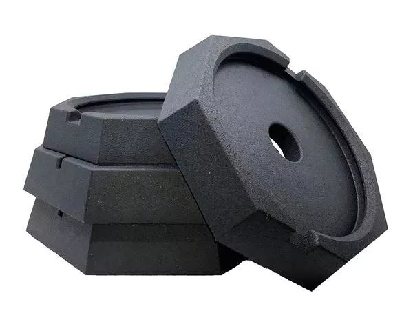 Black Rubber SnapPad HiWay 10 Bus Round Jack Pads 4-Pack - Stacked View | United RV Parts
