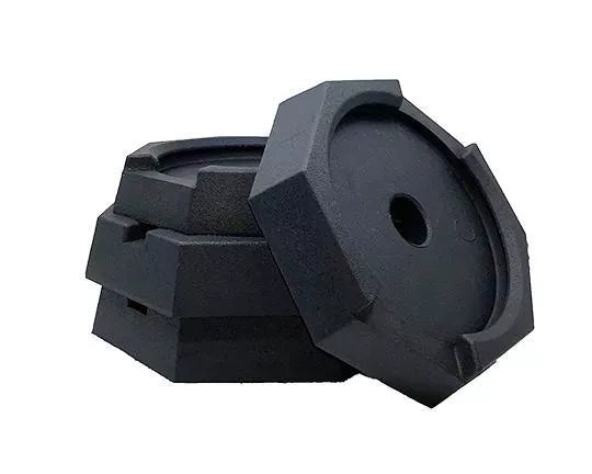 Black Polyethylene RV Jack Feet 4-Pack - Angled View | United RV Parts