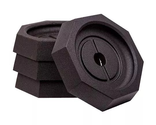 Black Rubber SnapPad RV Landing Feet Stabilizers - Stacked View | United RV Parts