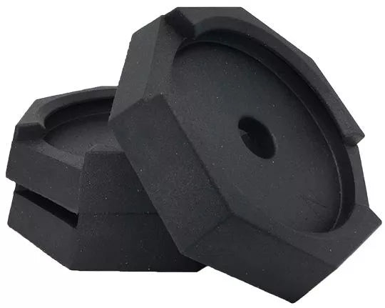 Black Rubber SnapPad Rival 3-Pack for 8" Round RV Jack Feet - Stacked View | United RV Parts