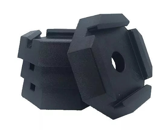 Black SnapPad XTRA Square RV Jack Pads - 4-Pack Angled View | United RV Parts