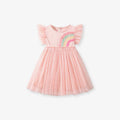 Soft Pink Rainbow Tulle Flutter Dress