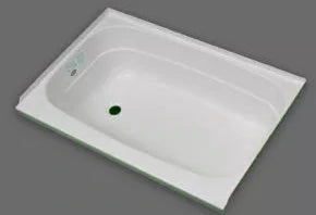 White Acrylic Specialty Recreation Bath Tub BT2438WL Left Hand Drain - Angled View | United RV Parts