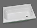 White Acrylic Specialty Recreation Bath Tub BT2436WR Right Hand Drain - Angled View | United RV Parts