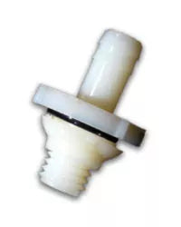 White Plastic Self Sealing Tank Fitting TF1 - Side View | United RV Parts