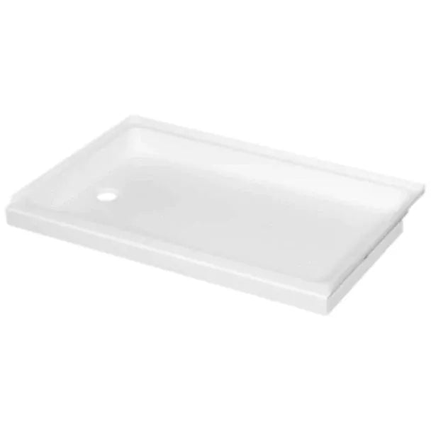 White Specialty Recreation SP2440WL Shower Pan Left Hand Drain - Angled View | United RV Parts