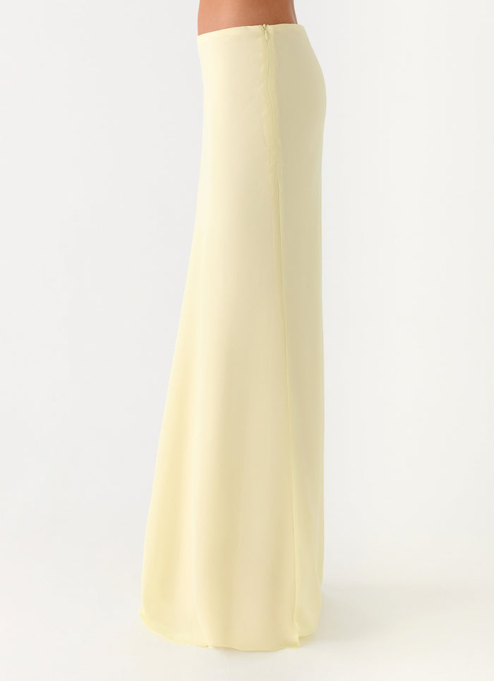 Star Girl Chiffon Maxi Skirt - Yellow