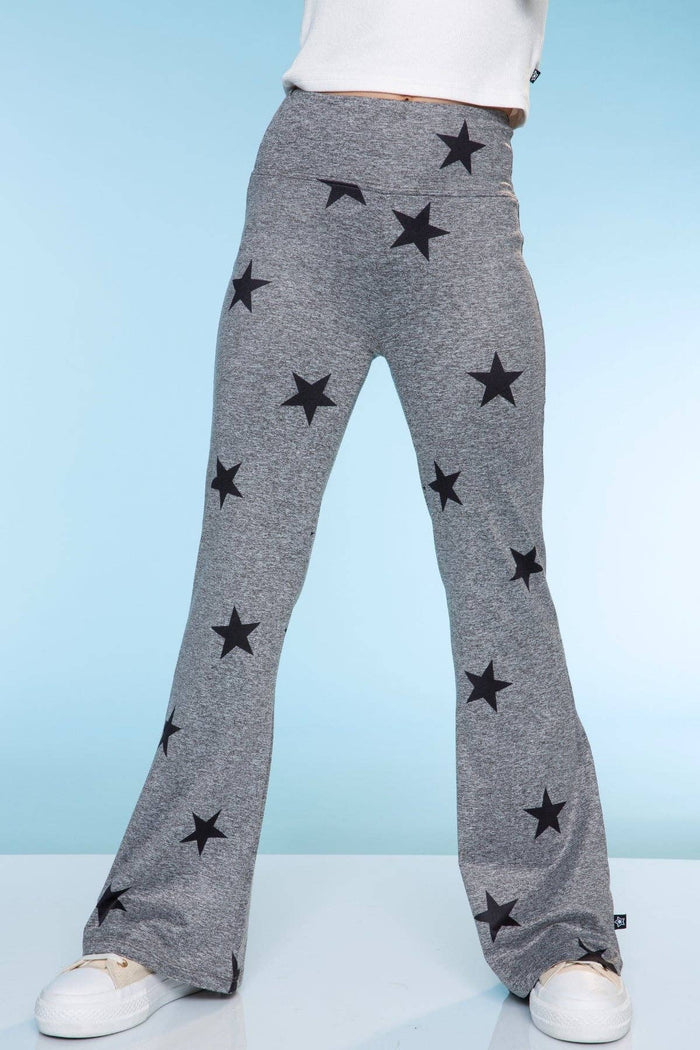 Steel Black Stars Simply Soft Luxe Flare Legging