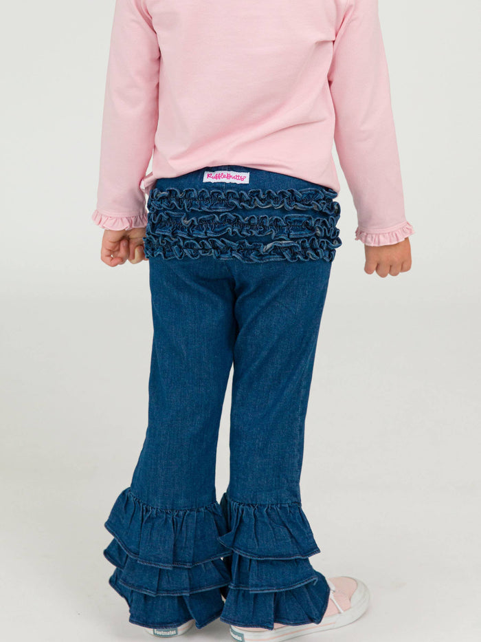 Stretch Denim Flare Pants with Ruffles (Infant)