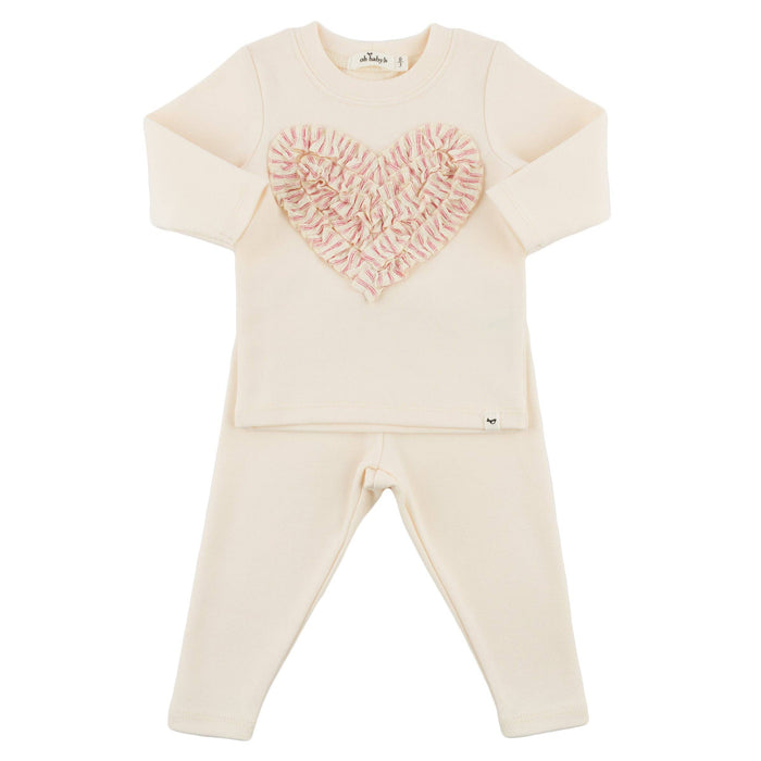 Stripe Ruffle Heart Set