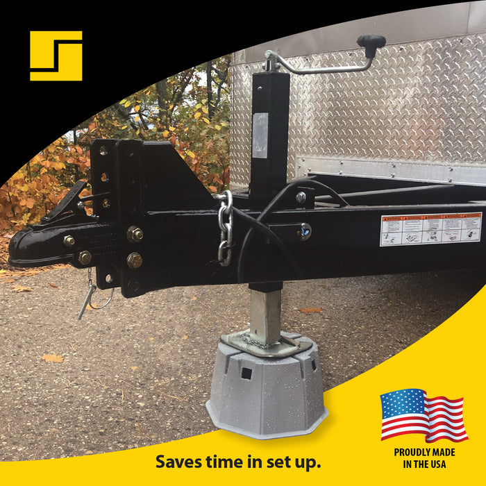 Stromberg Carlson JBP-712.1 RV Leveler Base Pad Under Trailer Jack - In-Use Lifestyle | United RV Parts