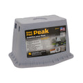 Grey Plastic RV Jack Base Pad Peak JBP-813.1 - Front Angle with Packaging | United RV Parts