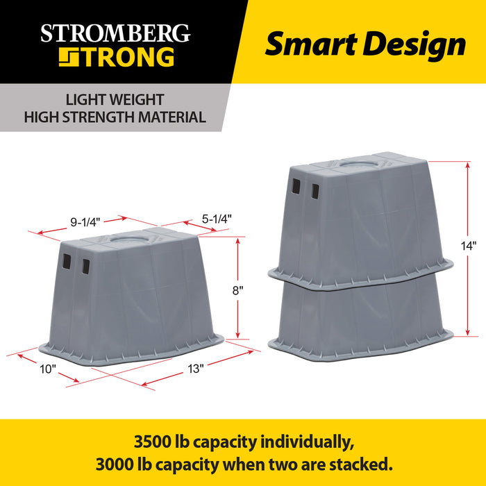 Grey RV Jack Base Pad JBP-813.1 Dimensions Single and Stacked 3500 lb Capacity | United RV Parts