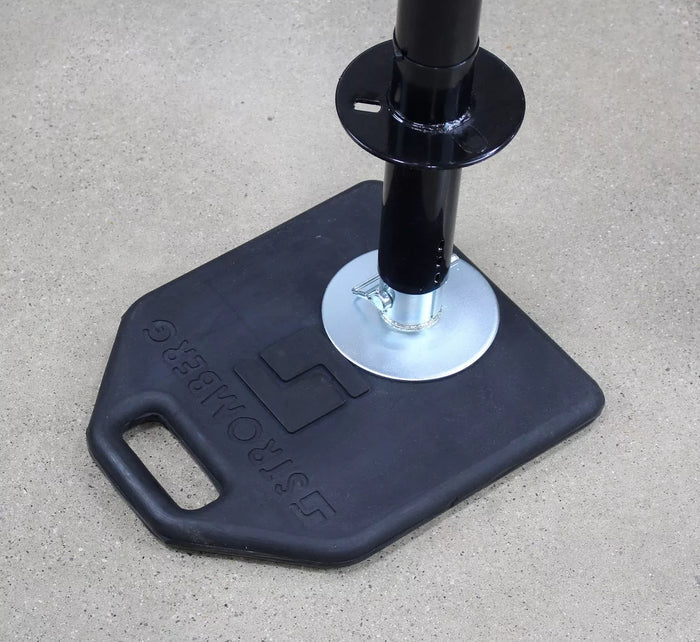 Stromberg Carlson JBP-1214.1 RV Base Pad Under Electric Tongue Jack on Concrete - In Use | United RV Parts