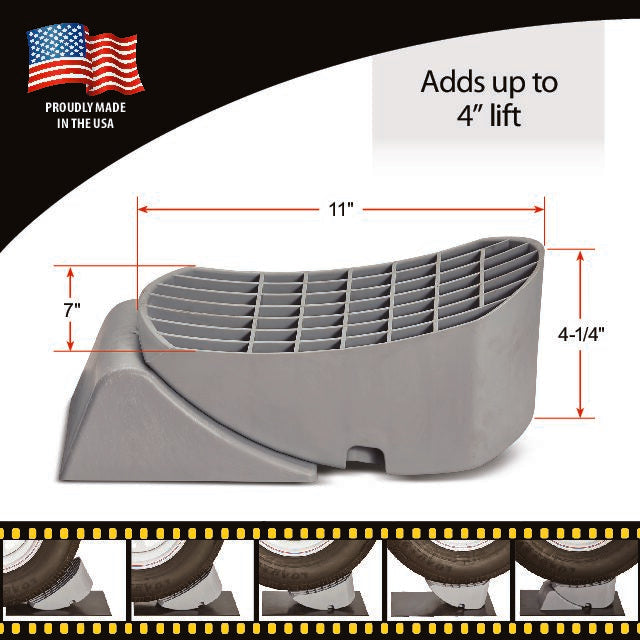 Stromberg Carlson JBP-C302 Drive-On Leveler Dimensions 11x7in Adds 4in Lift - Specs View | United RV Parts
