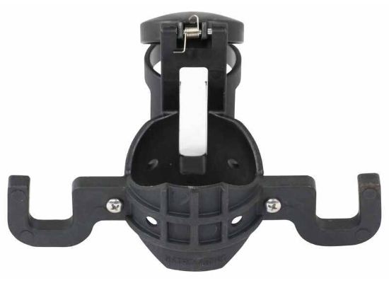Black Stromberg Carlson JET-30 Tongue Jack Post Chain Keeper with dual hooks - Front Detail | United RV Parts