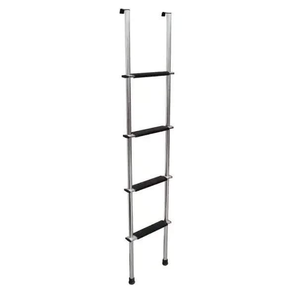 Silver Aluminum 66" Interior RV Bunk Ladder with Non-Slip Steps - Front View | United RV Parts