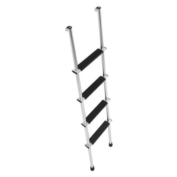 Silver Aluminum RV Bunk Ladder 60" with Black Steps - Side View | United RV Parts