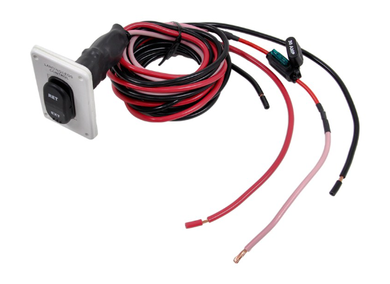 White Stromberg Carlson Landing Gear Switch LG-145236 - Angled View | United RV Parts