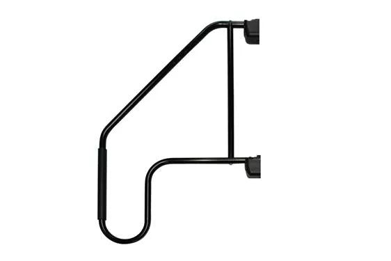 Black Steel Extended RV Assist Rail - Side Profile View | United RV Parts