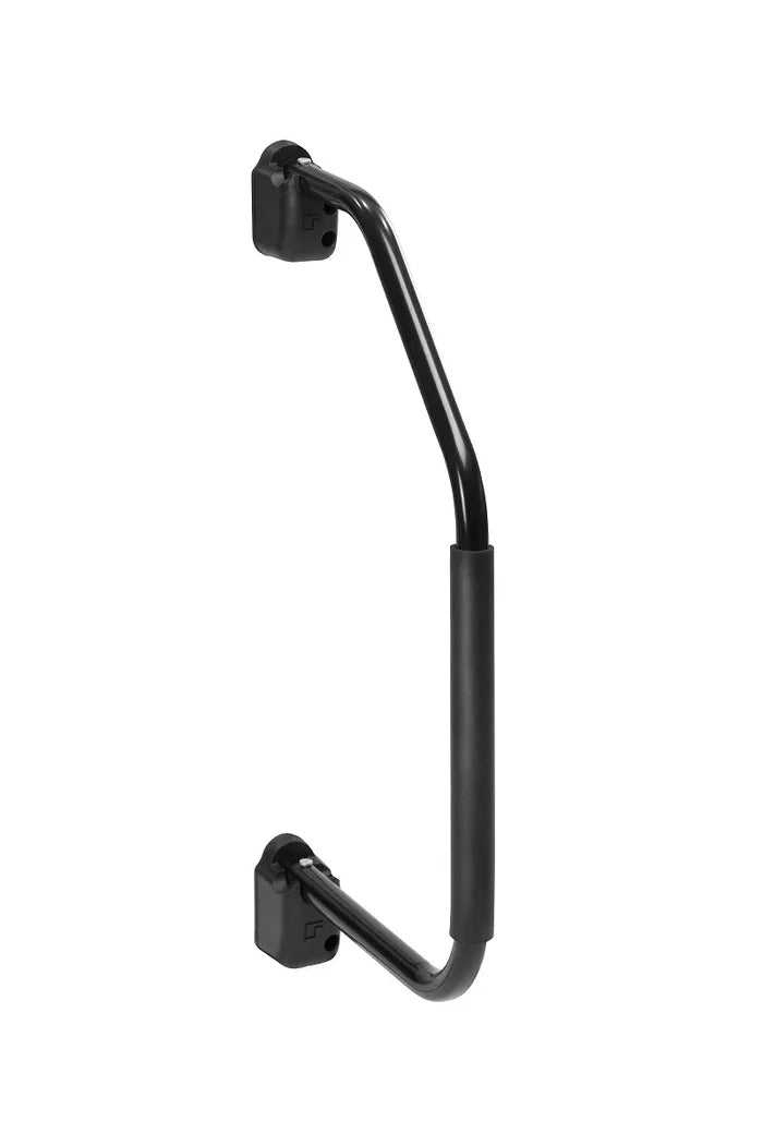 Black Steel Folding RV Handrail - Side View | United RV Parts
