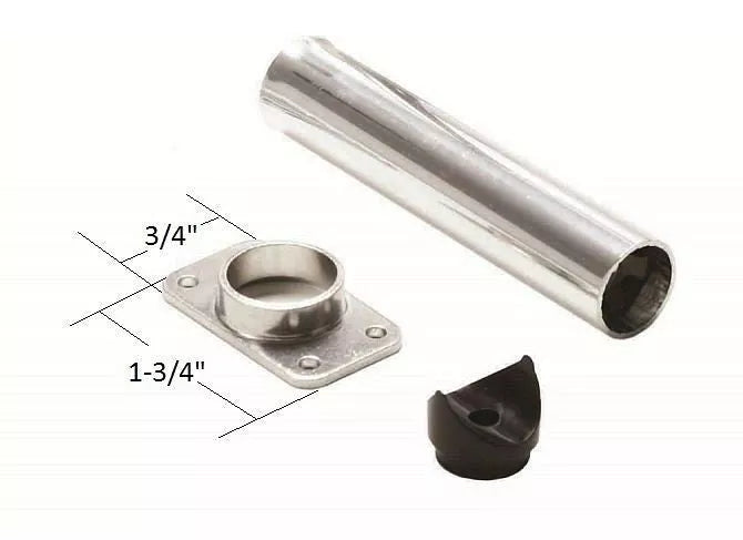 Chrome Stand Off Assembly Kit with Tube and Mounting Bracket - Product View | United RV Parts