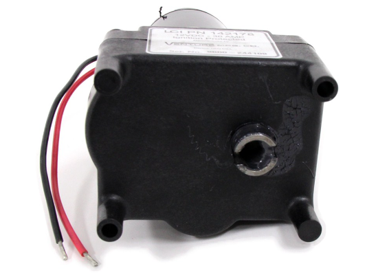 Black Landing Gear Motor - Bottom View with Label | United RV Parts