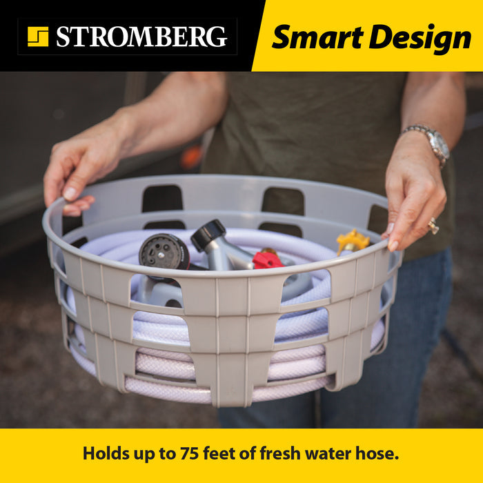 Hands Holding Stromberg Carlson Water Hose Caddy with Accessories | United RV Parts