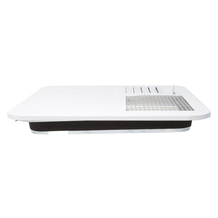 White Steel RV Water Heater Door - Side Profile Installed | United RV Parts