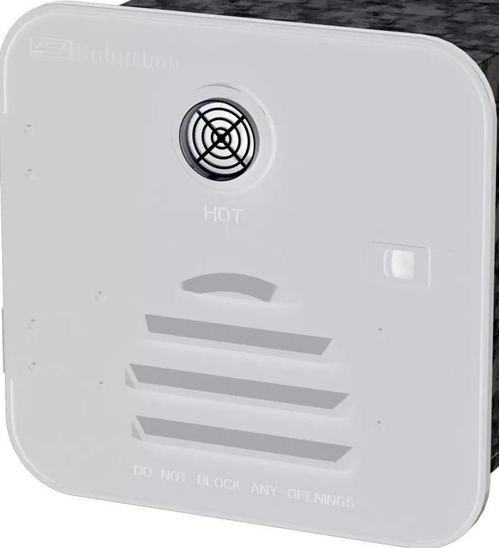 White Suburban RV Water Heater Access Door 6285APW ST-42 ST-60 - Angled View | United RV Parts