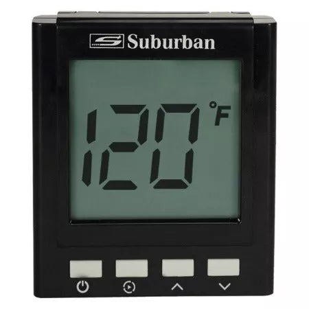 Black Suburban Water Heater Digital Control Center 161292 162292 - Front View | United RV Parts