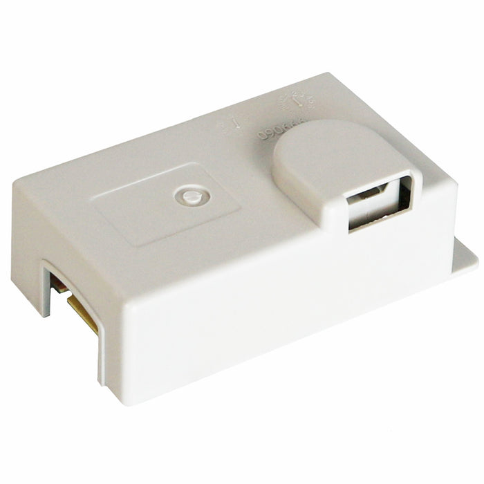 White Plastic Water Heater Control Module - Side Angle | United RV Parts