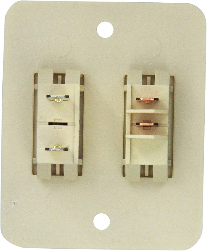 Cream Suburban RV Water Heater Wall Switch 234795 - Back View Showing Electrical Contacts | United RV Parts