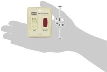 Suburban Water Heater Switch 620007 Cream - Size Reference Hand View 3.1in x 7cm | United RV Parts