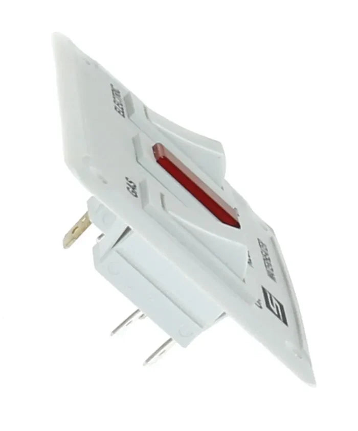 White Suburban Water Heater Switch - Side Angle with Wiring Terminals | United RV Parts
