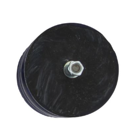 Black SumoSprings SSF-106-40 Front Spring - Close-Up Top View of Rubber Base and Center Bolt | United RV Parts