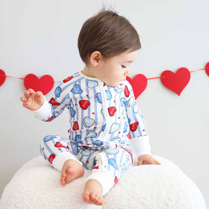 Sweet Like Candy Convertible Zip Romper in Blue