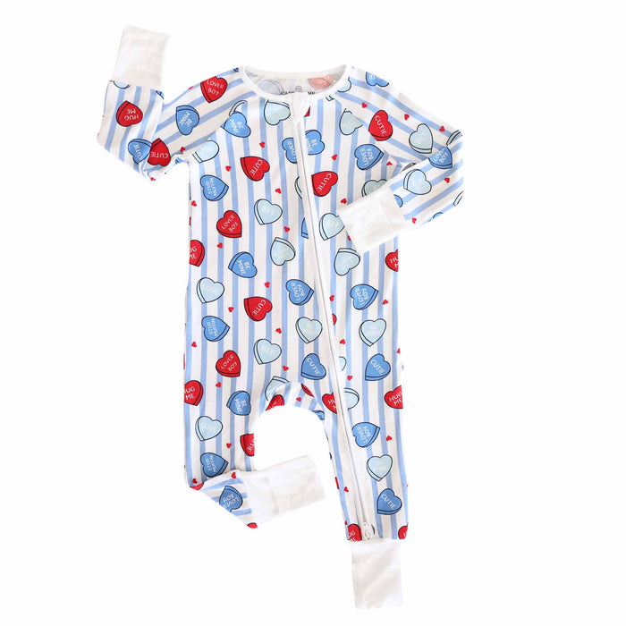 Sweet Like Candy Convertible Zip Romper in Blue
